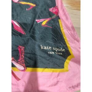 Kate Spade New York Silk Scarf Shoe Pattern 20” Purse Tie, Neck, Pocket, Hair